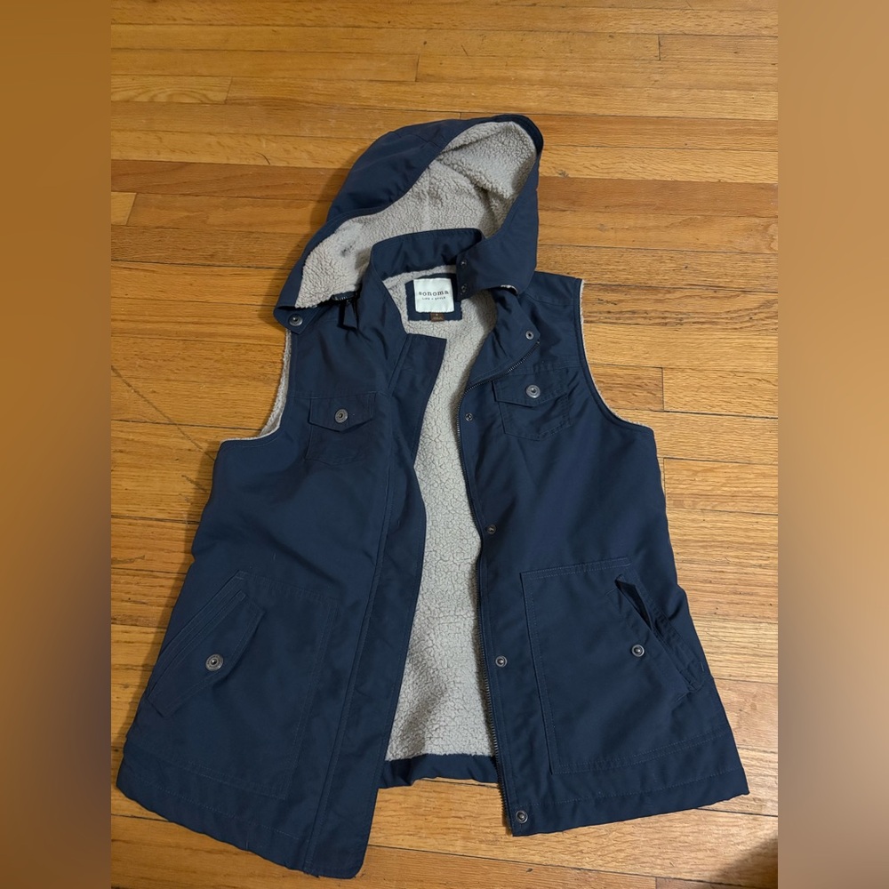 Sonoma Dark Blue Hooded Vest